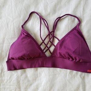 Purple Roxy Strappy Back Bikini Top / Bra